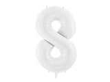 Sifferballong ’8’’ 86 cm vit
