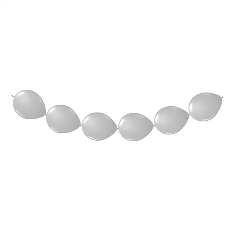 Silver Metallic Balloon Garland - Button Balloons - 3 meter - Latexballonger