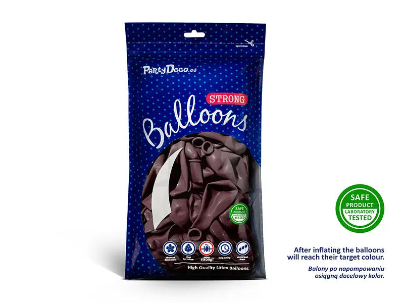 Starka ballonger 23 cm metallisk vinröd 100-pack