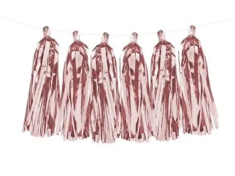 Tasselgirlang roséguld - 12-pack