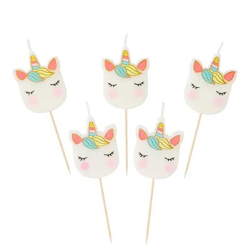 Unicorn tårtljus 5-pack