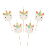 Unicorn tårtljus 5-pack
