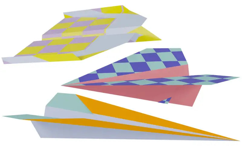 Vikbara pappersflygplan - stripetastic - 12 stycken