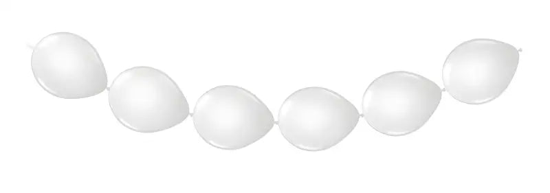White Balloon Garland - Button Balloons - 3 meter - Latexballonger
